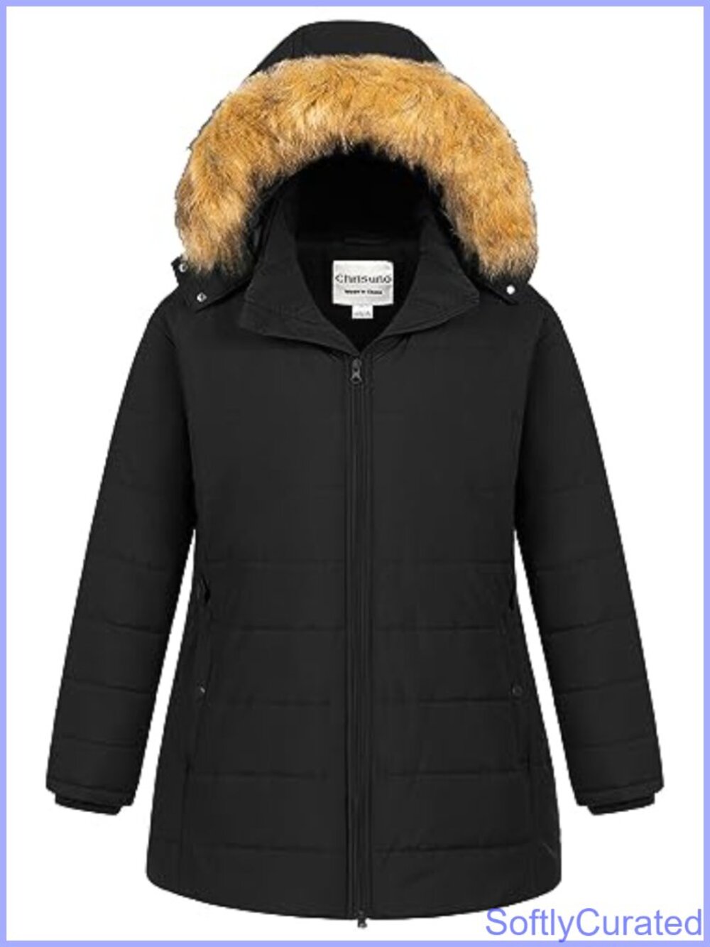 Plus Size Winter Puffer Jacket Warm Quilted Waterproof Fleece Lined Detachable
